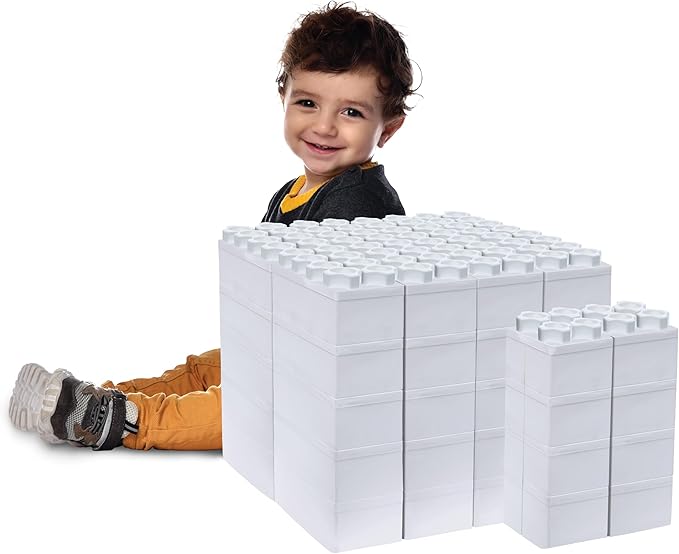 Big Blocks for Kids Ages 4-8 — Indoor & Outdoor Blocks Kids Games — White Large Building Blocks - 48 pc-CubbioJoy
