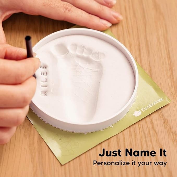 Baby Hand and Footprint Kit Girls, Boys - Personalized Baby Footprint Ornament Kit, Newborn Keepsake Gifts for New Mom, Easy to Use Handprint Makers, Cute Shower Gifts (Glaze Finish)-CubbioJoy