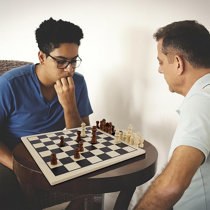 Juegoal 7-in-1 Wooden Board Game Set for Kids Adults, Tabletop Combo Classic Travel Portable Board Games (Chess, Checkers, Chinese Checkers, Backgammon, Parcheesi, Snakes and Ladders, Tic Tac Toe)-CubbioJoy