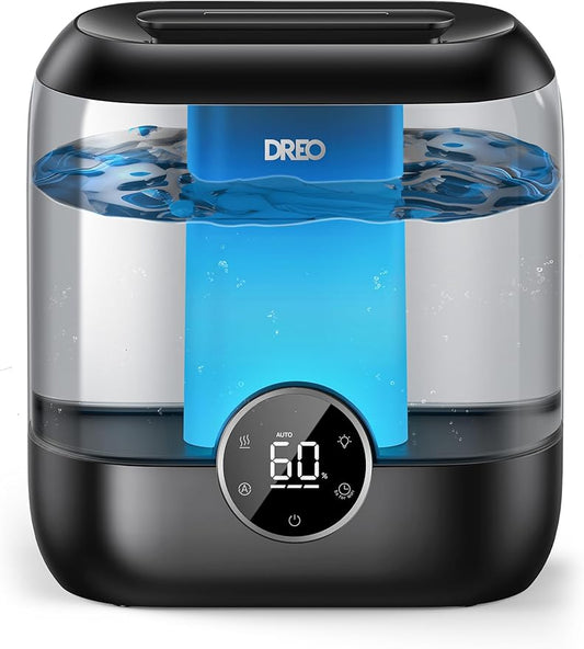 Dreo 6L Top Fill Humidifiers for Bedroom, 60H Runtime Supersized Cool Mist Humidifier for Large Room, 28 dB Quiet Baby Air Humidifiers for Nursery, Plants, Indoor, Night Light, LED Display, Ultrasonic-CubbioJoy