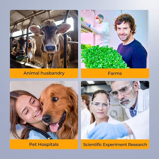 Constant Temperature Lab Monocular Compound Microscope 40X-2500X Magnification with 7" LCD Screen 5MP E-Eyepiece, Adjustable Thermostat Mechanical Stage for Husbandry, Pet Hospitals,Farms-CubbioJoy