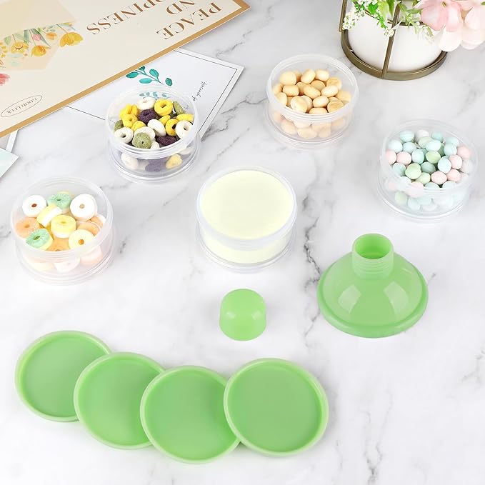 Accmor Formula Dispenser On The Go, 5 Compartments Stackable Formula Container for Travel, Baby Milk Powder Kids Snack Container, BPA Free-CubbioJoy