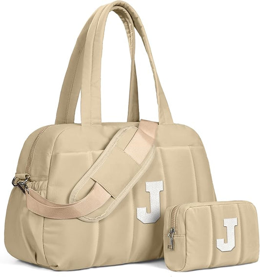 Birthday Gifts for Women-Monogram Duffle Bag, Weekender Bags for Women，Overnight Bag with Wet Pocket，Lightweight Travel Bags Personalized Gym Tote with Makeup Pouch-CubbioJoy