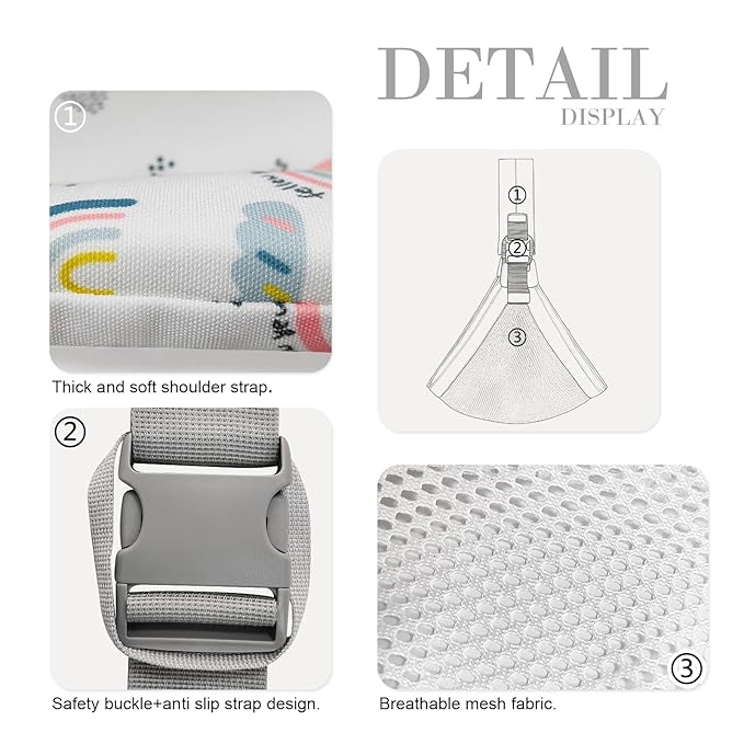 Baby Sling Carrier Newborn to Toddler Adjustable One-Shoulder Design with Safety Buckle, Soft & Lightweight Sling Baby Carrier 10-30 lbs(Mesh,Rainbow)-CubbioJoy