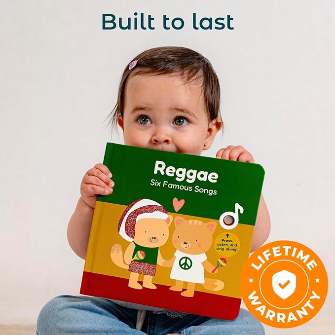 Cali's Books Reggae Musical Book for Toddlers 1-3 with Favorite Bob Marley Songs. Sound Book for Toddlers 1-3 for Kids-CubbioJoy