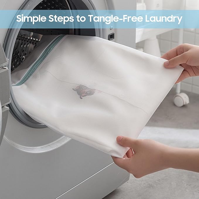 4 Pcs Large Mesh Laundry Bags for Delicates Intimates Lingerie with Zipper 2 Pcs 20” x 24”, 2 Pcs 24” x 24”-CubbioJoy