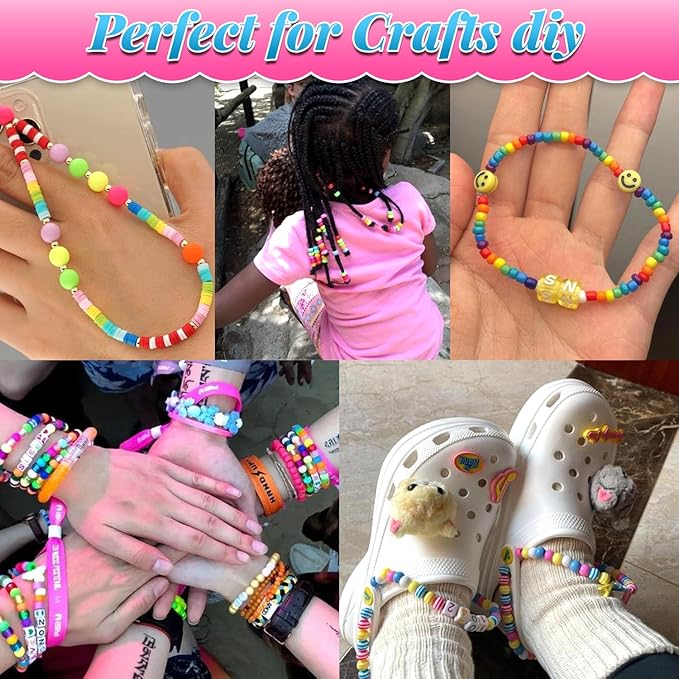 AIPRIDY 3600 Pcs Girls Toys Bracelet Making Kit, Unicorn/Mermaid Jewelry Activity, Flat College Style Beading for Friendship Jewelry Making, DIY Crafts for 4-12 Girls Birthday Christmas Gifts(Aqua)-CubbioJoy