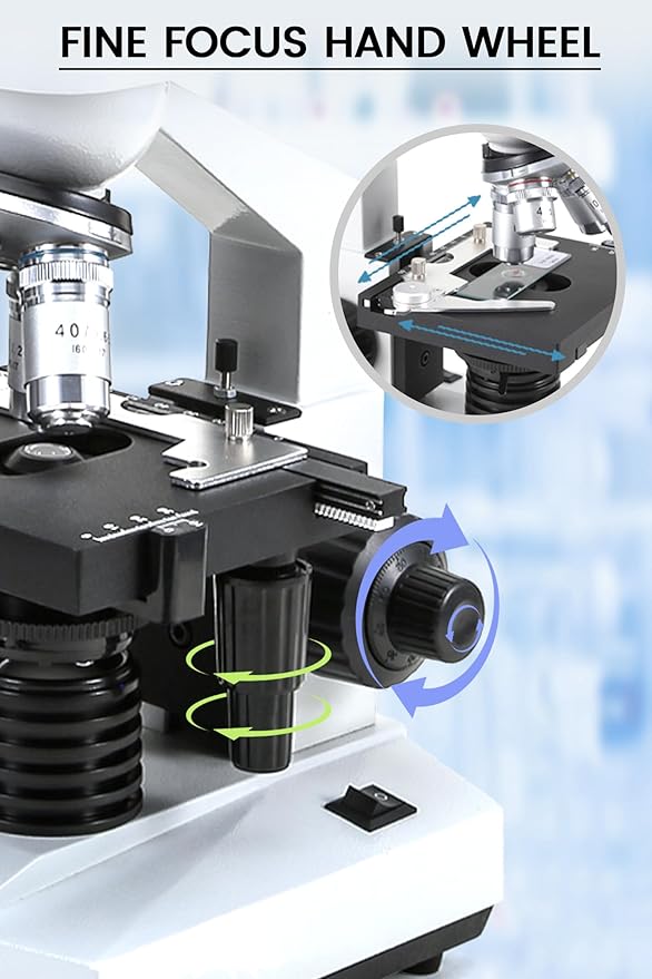 40X-5000X Compound trinocular Microscopes trinocular for Adults, with 5.0 mp Camera with Microscope Slides 30p, Microscope Accessories, Microscopes for School Laboratory Home Education Abbe Condenser-CubbioJoy