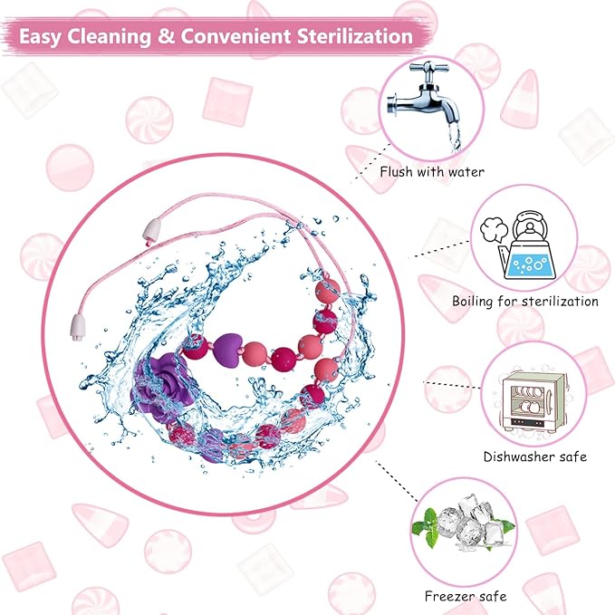 Chew Necklaces for Sensory Kids Girls Adults, Silicone Chewy Necklace Sensory Toys for Kids with Autism ADHD SPD, Oral Chew Toys for Toddlers Children Mouth Fidgets Tool - BPA Free-CubbioJoy