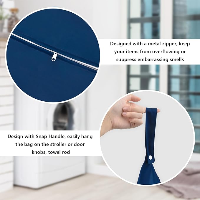 2 Pcs Large Travel Laundry Bags - Waterproof Wet Dry Bags for Gym Clothes, Swimming, Yoga (Wine+Navy)-CubbioJoy