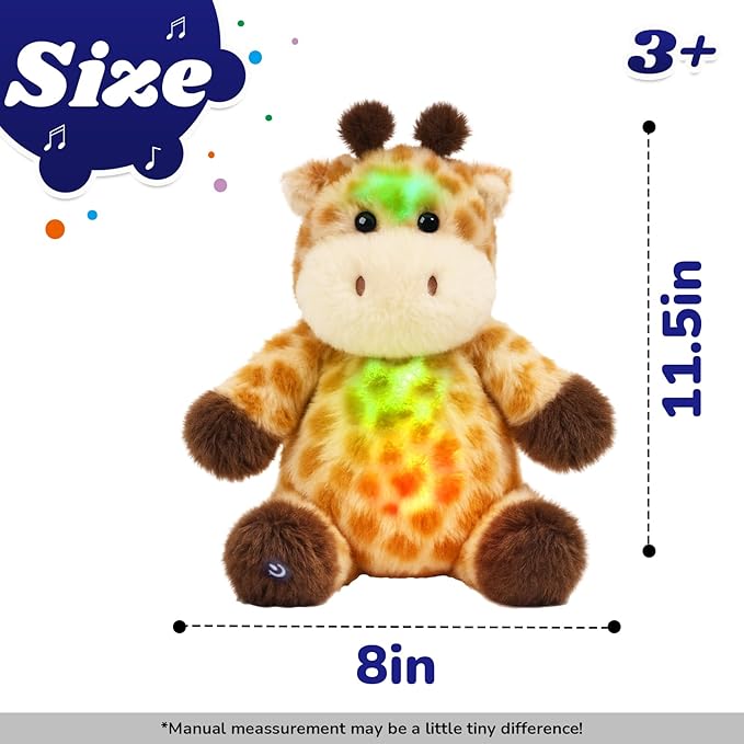 Cuteoy Musical Plush Giraffe Stuffed Animal Glowing LED Light-up Nightlight Toys Singing Lullabies Birthday Christmas Plushies Gifts for Kids Boys Girls,13"-CubbioJoy