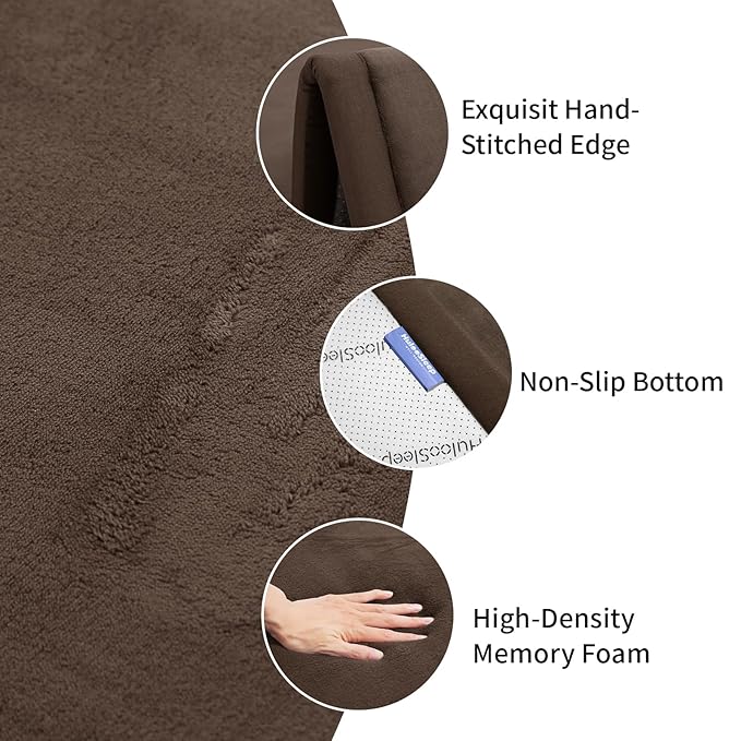 Baby Play Mat for Floor,1.3" Thick Memory foam Tummy Time Mat,79"×158“Extra Large Soft Velvet Nursery Rug,Non Slip Safe for Crawling,Toddlers,Infants,kids,Tatami Style for Living Room(Dark Brown)-CubbioJoy