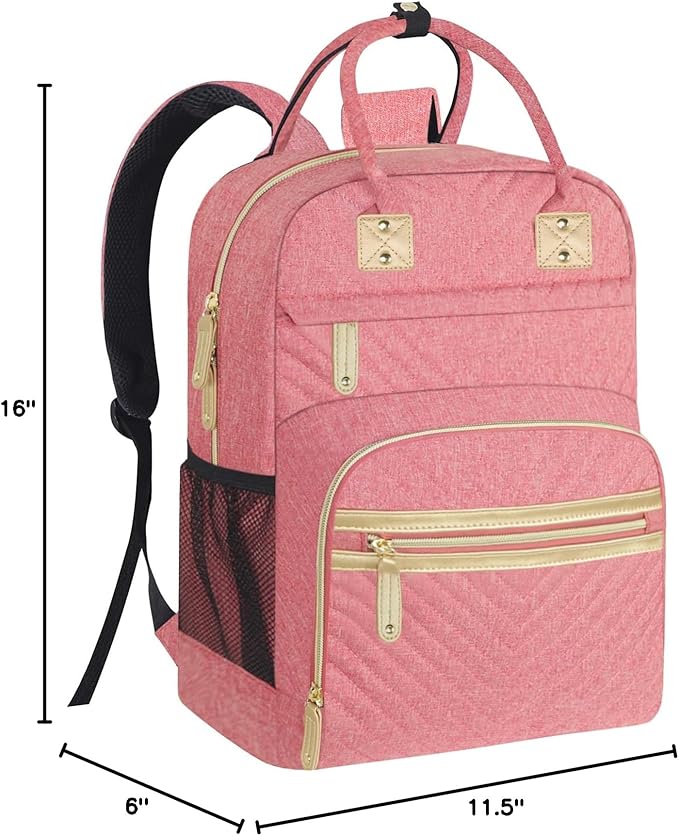 Baby Diaper Bag Backpack Tote for Women Large Capacity with Insulated Pockets Multifunctional Waterproof Diaper Bags For Baby Girl Boy Mama Maternity Travel Bag Pink-CubbioJoy