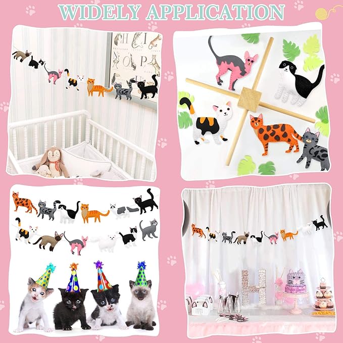 CiyvoLyeen Kitten Craft Kit Kids DIY Crafting and Sewing Set Kitty Cat Stuffed Animal Felt Plushies for Girls and Boys Educational Beginners Sewing Gift Ideas-CubbioJoy