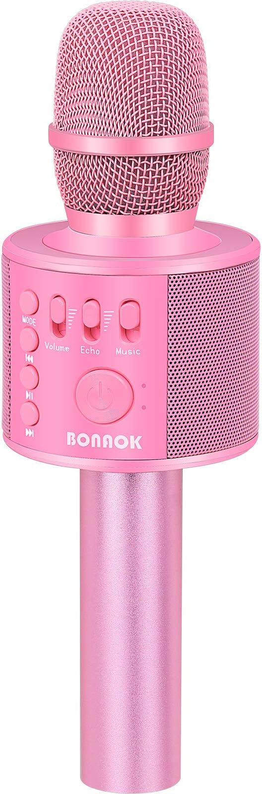 BONAOK Wireless Bluetooth Karaoke Microphone,3-in-1 Portable Handheld Karaoke Mic Speaker Machine Home Party Birthday for All Smartphones Q37 (P-Ink)-CubbioJoy