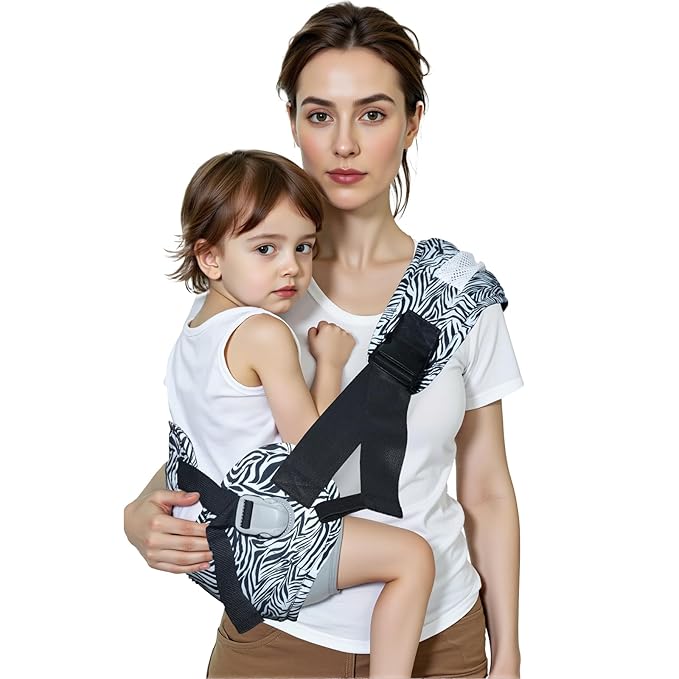 Baby Carrier Newborn to Toddler-Adjustable Baby Sling Carrier,Toddler Carrier for 25-60lbs,Comfortable Baby Sling for Hands-Free Carrying (Black & White Zebra Print)-CubbioJoy
