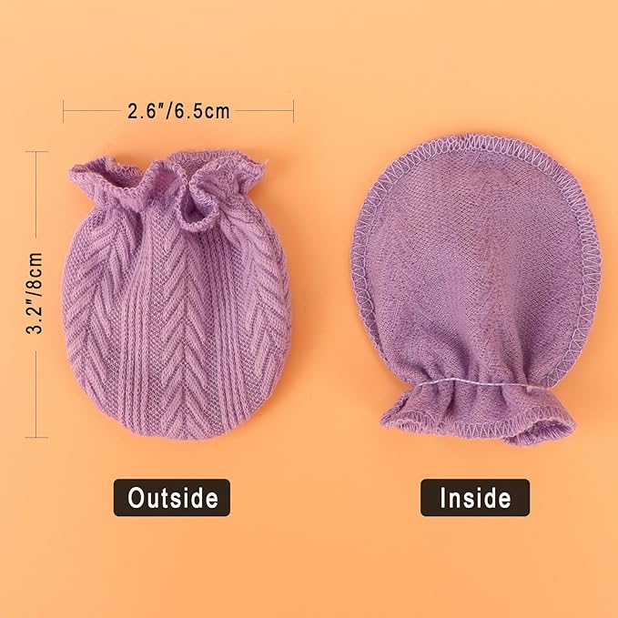 BQUBO Newborn Infant Toddler Mittens No Scratch Cotton Elastic Wrist Gloves Hypoallergenic for 0-6 Months Baby Boys Girls-CubbioJoy