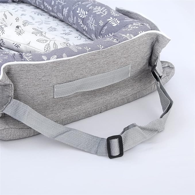 Baby Lounger for Newborn Portable Bag,Baby Play Mat Tummy Time with Strap,Awake-Time Pad Newborn Lounger Adjustable to 0-24 Months Home Travel(Ghostly Grass from Birth)-CubbioJoy