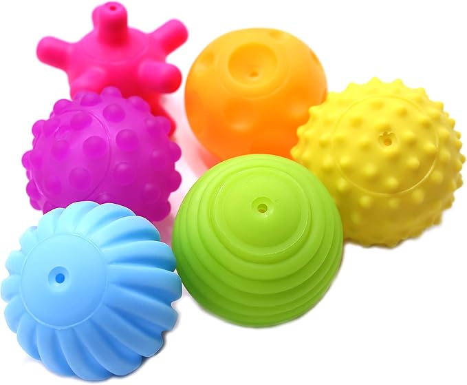 6 Pack Sensory Balls for Kids, Soft & Textured Massage Balls Set Develops Kid's Tactile Senses-CubbioJoy