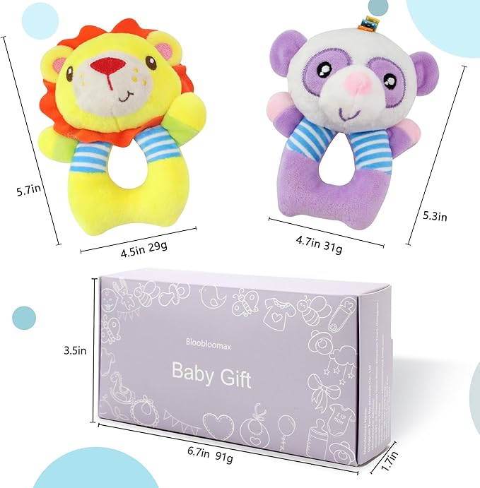 BLOOBLOOMAX Sock rattles for Babies 0-24 Months Baby Animal Foot Finder Educational Toys-CubbioJoy