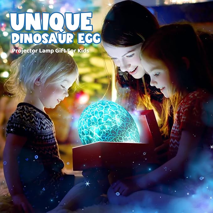 Dinosaur Toys for Kids Age 3-12: Wired Dinosaurs Egg Night Light Gifts for Boys 4 5 6 7 8 9 Year Old 2-in-1 Dino & Star Projector with 360° Rotation Timer for Boy Ages 3-5 Birthday Easter Gifts Decor-CubbioJoy