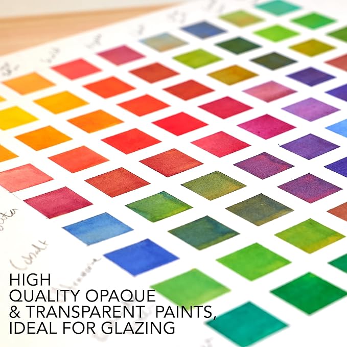 CHROMATEK Watercolor Paint Set - 48 Piece Kit for Adults, Beginners & Professional Artists - 48 x 12ml Liquid Water Color Tubes - Richly Pigmented Vibrant Colors - Art Supplies-CubbioJoy