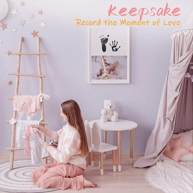 4-Pack Inkless Hand and Footprint Kit, Baby Footprint Kits, Clean Touch Baby Handprints and Footprints Kits,No Mess Ink Pad for Baby Hand and Footprints,Dog Paw Print Kit (Black)-CubbioJoy