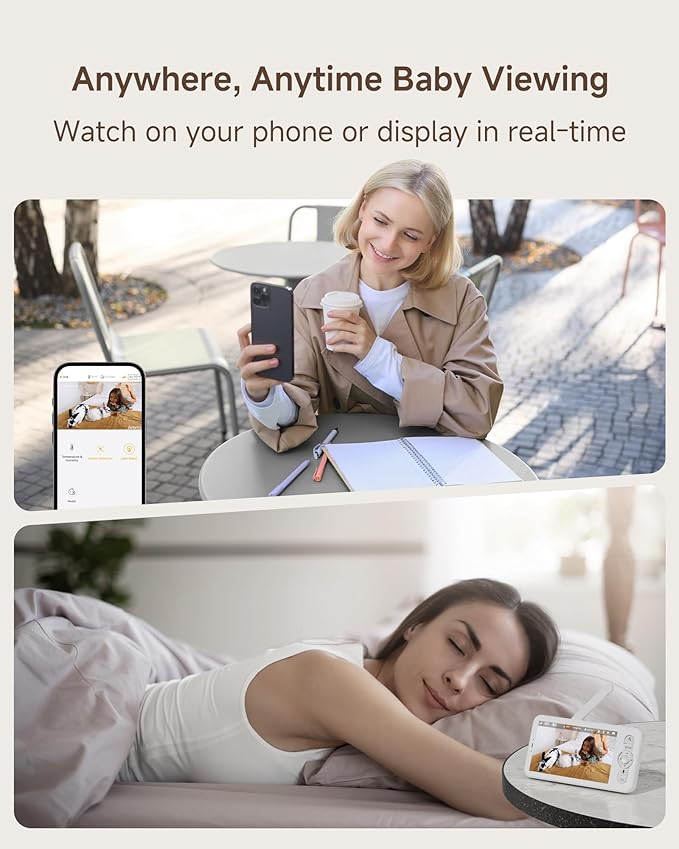 ARENTI WiFi Baby Monitor, 5-inch Wireless Display, 1080p PTZ Camera, Free Smartphone App, Encrypted Connection, Lullaby, Super Night Vision, Auto Tracking, Temp Sensor, Support Local Storage(B2 Kit)-CubbioJoy