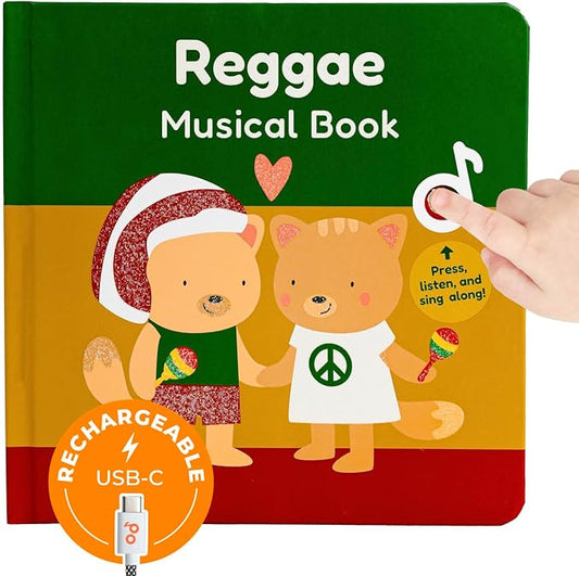 Cali's Books Reggae Musical Book for Toddlers 1-3 with Favorite Bob Marley Songs. Sound Book for Toddlers 1-3 for Kids-CubbioJoy