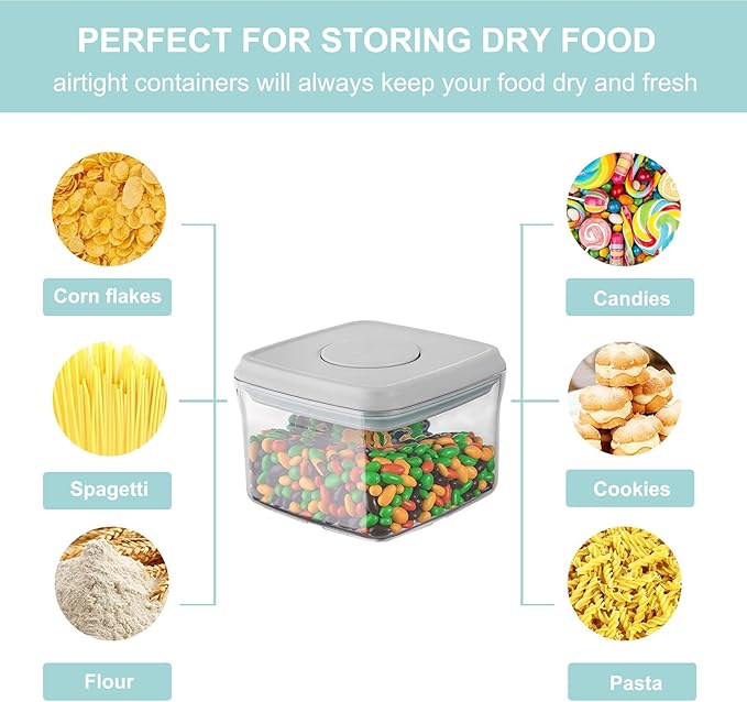 Airtight Food Storage Container - 0.32qt / 320ml Mini Square Pop Containers With Lids, Bpa Free Stackable Container Snacks Candy Salt Herbs Spices-CubbioJoy