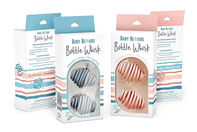 Bottle Whisk, Eliminate Clumps and Reduce Bubbles, 2-Pack,BPA Free Food Grade Silicone (Pink)-CubbioJoy