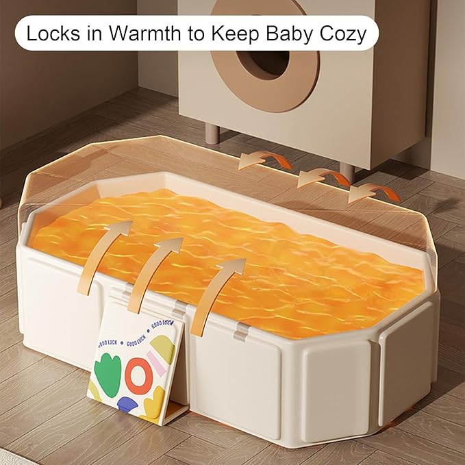 Collapsible Baby Bathtub, Portable & Foldable Bathtub for Newborns to Toddlers, Easy to Store, Lightweight for Home & Travel, SpaceSaver Baby Tubs for Kids-CubbioJoy