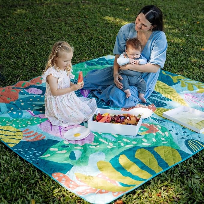 Jumbo Picnic Rug, Premium Large Picnic Mat, 6'7" x 6'7", Outdoor Waterproof Picnic Blanket Beach Mat, Foldable & Waterproof, Picnic Blankets Ideal for Beach & Park, Outdoor Blanket-CubbioJoy