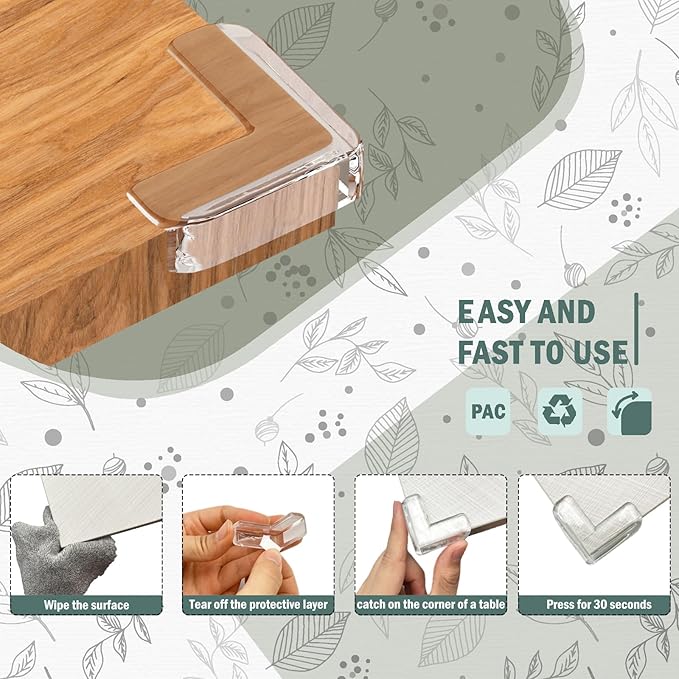 Baby Corner Protector Corner Protector Baby Furniture Corner Protection Transparent Cover Sharp Furniture and Table Top Edges with Adhesive 12 Pack(L-Shaped)-CubbioJoy