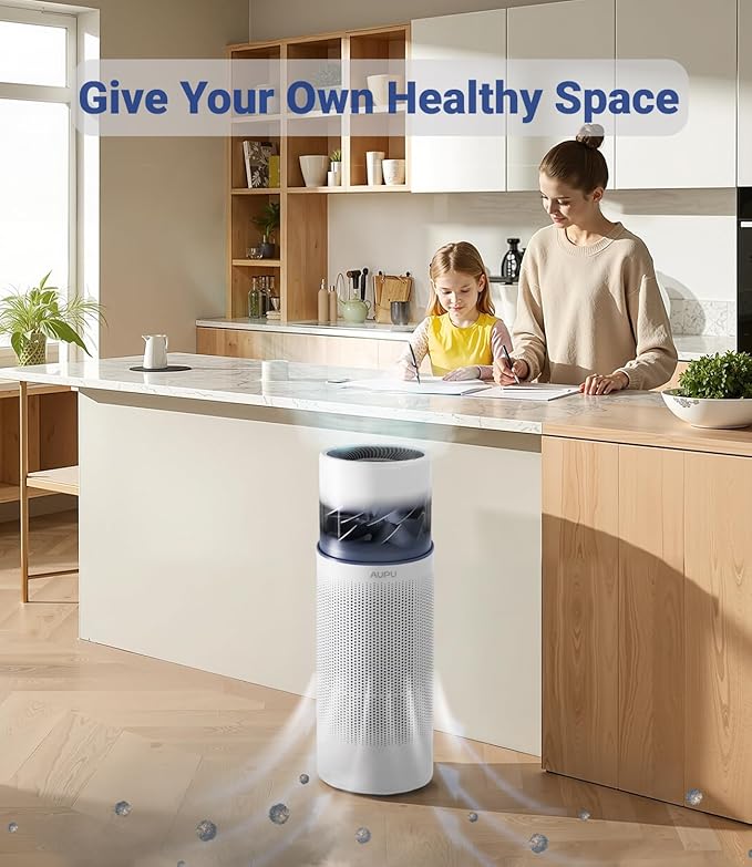 2 in 1 Air Purifier with Humidifier,Air Purifiers for Home Large Room,Humidifier and Air Purifier in one HEPA Purifier for Home Pets Remove Pet Odor Smoke Pollen Dust for Bedroom,Living Room,Office-CubbioJoy