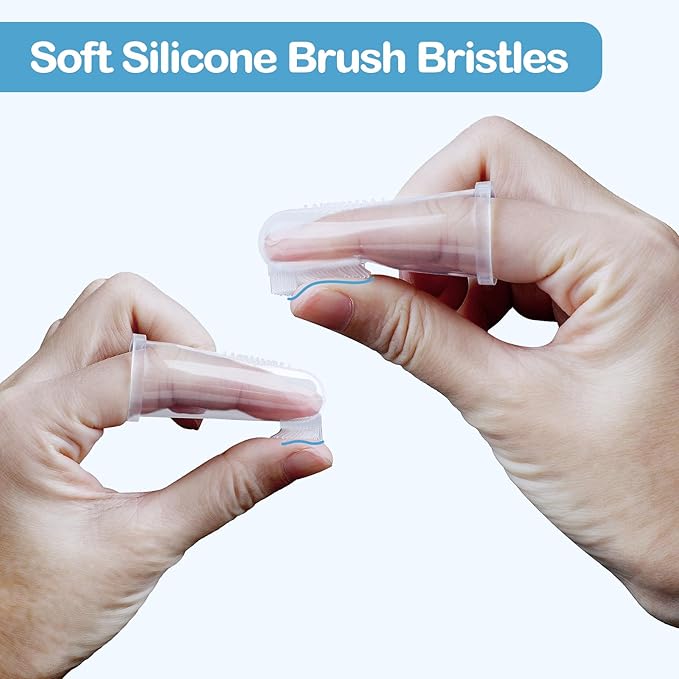 dearlomum Finger Toothbrush for Teething Training, Silicone Oral Cleaner for Newborns and Toddlers, 2PCS-CubbioJoy