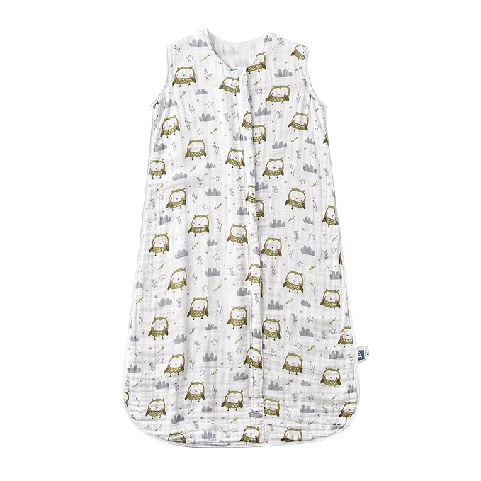 Baby Sleep Sack 2-4 T Baby Wearable Blanket 100% Organic Cotton 0.5 TOG Toddler Sleeping Sack 2- Way Zipper Soft Lightweight X-Large Owl-CubbioJoy