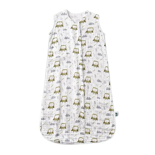 Baby Sleep Sack 2-4 T Baby Wearable Blanket 100% Organic Cotton 0.5 TOG Toddler Sleeping Sack 2- Way Zipper Soft Lightweight X-Large Owl-CubbioJoy