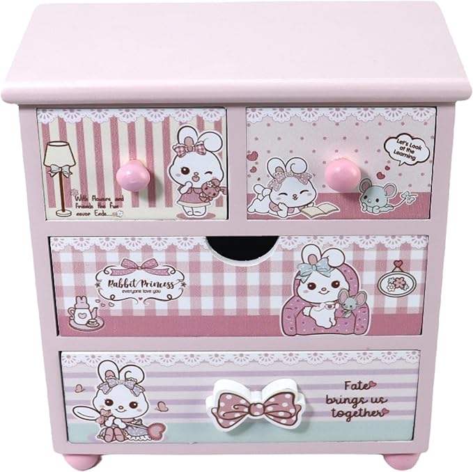 Children Jewelry Box for girls Pink Cute bunny girls jewelry box Little girl birthday christmas Gift kids jewelry box Organizer-CubbioJoy
