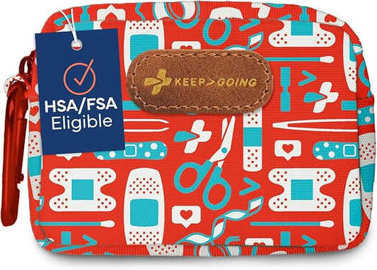 KEEP>GOING KeepGoing Small Travel First Aid Kit Kids – 60 Pc. Mini First Aid Kit for Purse, Diaper Bag, & Backpack with Latex-Free Bandages – 4 Oz., & 4.5 x 3.5 x 2 in, TSA-Approved-CubbioJoy