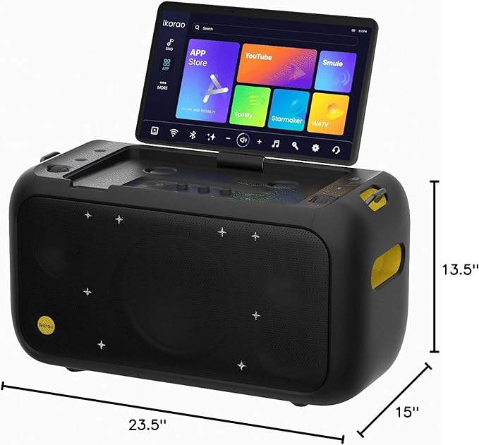 Karaoke Machine for Adults, with Lyrics Display Built-in 13.3" Screen, Truly All in One Karaoke Machine with 2 Wireless Microphone (Hidden & Self Charging), 460W Bluetooth Speaker for Party, TV-CubbioJoy