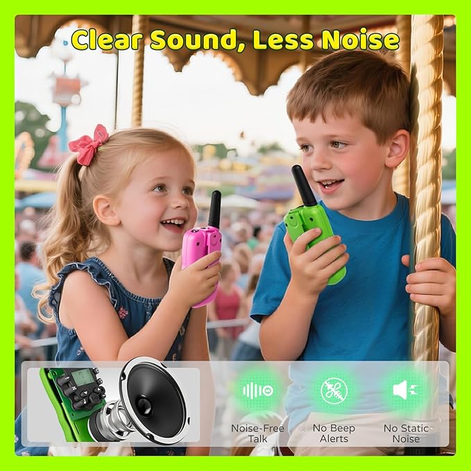 BATURU Walkie Talkies for Kids 3 Miles Long Range, Battery-Saving Walkie Talkie, 22 Channels Kids Walkie Talkies 3 Pack, Outdoor Camping Toys for Girls Boys Age 5-10, Stocking Stuffers for Girls Boys-CubbioJoy