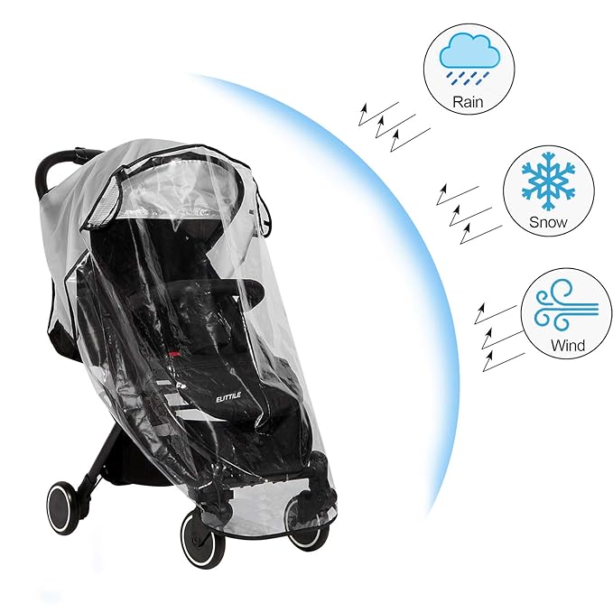 Clear Stroller Rain Cover, Universal Travel Weather Shield Breathable Baby Stroller Rain Cover for Windproof, Waterproof, Protect from Sun Dust Snow-CubbioJoy