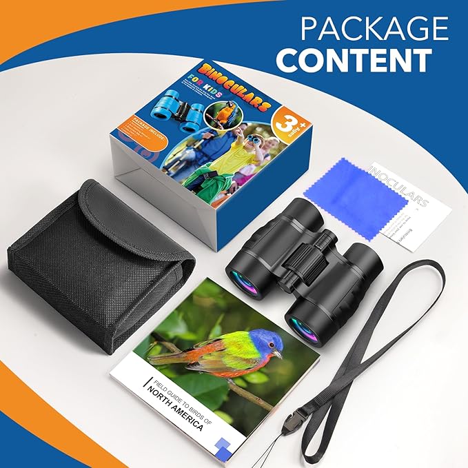 Boy Toys Ages 3-8: Kids Binoculars with Bird Watching Manual 4 5 6 7 8 Year Old Boys Girls Easter Birthday Gifts Outdoor Travel Binoculars Toy for Kid Age 4-6 Toddler Camping|Hiking Toys-CubbioJoy