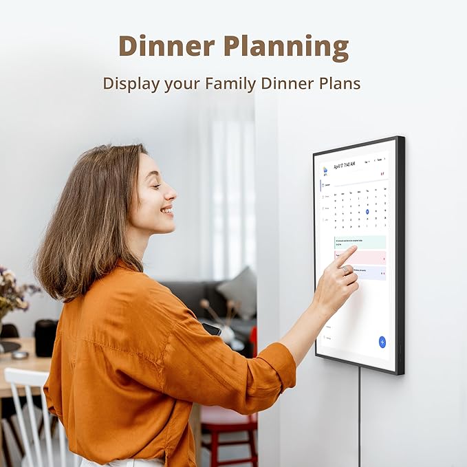 Dragon Touch 21.5" Digital Calendar Chore Chart – 1080P Full HD Interactive Touchscreen, Smart Family Planner, Hearth Display Digital Calendar Wall & Desk Mountable for Seamless Scheduling Black-CubbioJoy