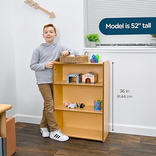 Children’s Factory Value Line Narrow 3-Shelf Toddler Bookshelf and Toy Organizer Shelves for Daycare, Playroom, Preschool-CubbioJoy