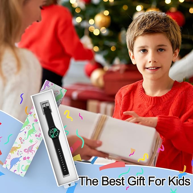 Kids Analog Watch Boys Girls, 30M Waterproof, Sports Watch for Boys, Easy to Read Children's Thin Dial Wrist Watches with Soft Band, for Ages 5-15 Kids Great Birthday Gifts Christmas Day-CubbioJoy