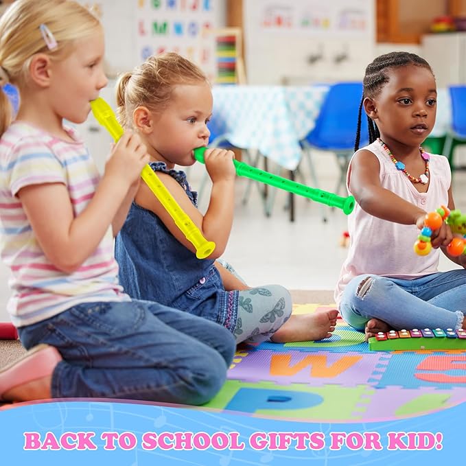 8 Hole Soprano Recorders Descant Flute Bulk With Cleaning Rod German Style for Back to School Gift Christmas Shoebox Supplies Musical Instruments Party Favor (12 Pack)-CubbioJoy