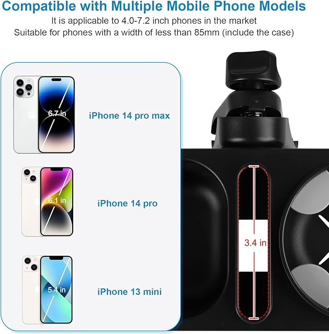 Accmor Stroller Cup Holder with Tray, Universal Cup Holder, Bike Bottle Holder, 360° Rotatable Large Caliber Drinks Holder for Stroller, Bike, Wheelchair, Walker-CubbioJoy