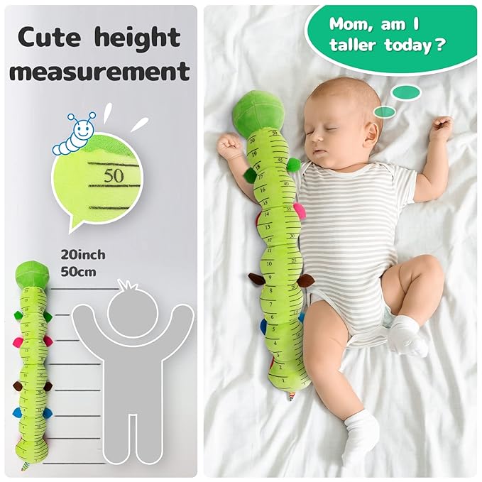 Sumobaby Infant Baby Musical Stuffed Animal Activity Soft Toys with Multi-Sensory Crinkle, Rattle and Textures, for Tummy Time Newborn 0-3-6-12 Months Boys, Girls, Caterpillar-CubbioJoy